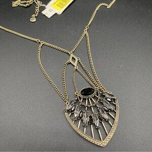 BCBGeneration NWT Tribal Black and Grey Statement Necklace